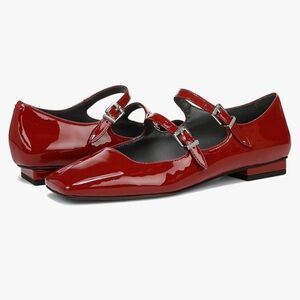 Elegant Red Mary Jane Flats